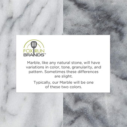 Fox Run Natural Polished Marble Coasters, Set of 4 White Coasters With Holder
