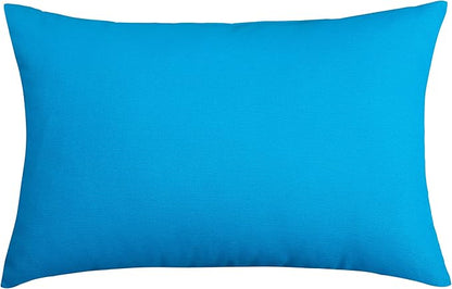 TangDepot Handmade Decorative Solid 100% Cotton Canvas Throw Pillow Covers/Pillow Shams, (12" x20" , Pacific Blue, 1 Count (Pack of 1))