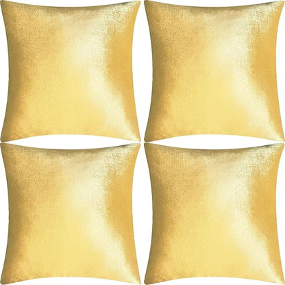 4 Pack 18x18 Pillow Cover Velvet Pillow Covers, Square Throw Pillow Covers for Living Room Decorations Throw Pillow Case, Throw Pillow Cover Cushion Cover for Home Sofa Bedroom Car, Gold