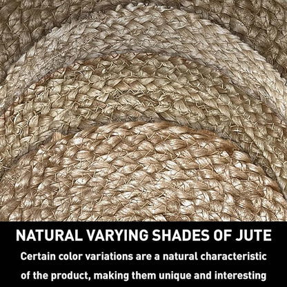 Chardin home Jute Braided Oval Table Runner | Boho Table Runner | Artisanal Center Piece for Table, Chests, Counter Tops and More | Handmade Natural Jute 13"x36"