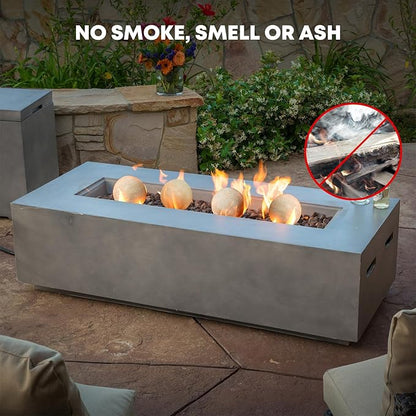 Stanbroil Ceramic Balls - 6" Round Fire Stones for Fire Pit Fire Bowl and Fireplace - Set of 4, Beige