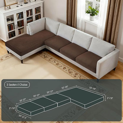 Hokway Chaise Cover Set Individual Couch Cushion Slipcovers Reversible Cushion Protector for L-Shape Sofa