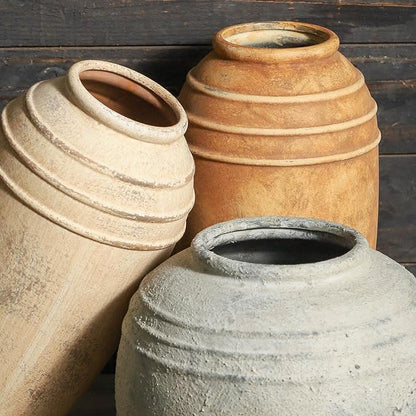 Ceramic Flower Vase with Handles, 12 inch Tall Vase for Centerpieces, Large Decorative Terracotta Vases, Farmhouse Rustic Vases for Home Decor, Living Room, Table, Neutral vase Lyeec