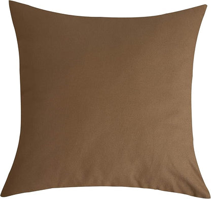 TangDepot Cotton Solid Throw Pillow Covers, 20" x 20" , Light Coffee, 1 Count (Pack of 1)