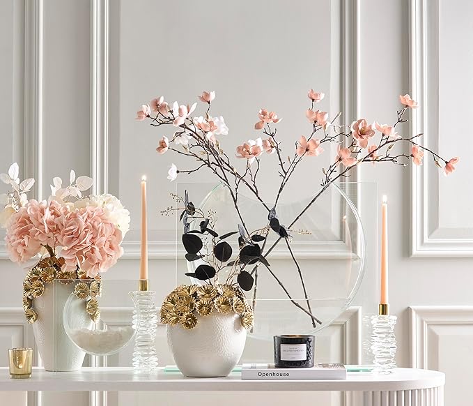 Z GALLERIE Clear Ellipse Vase for Centerpieces Home Decor, Cute Bookshelf Decor, Artistic and Cultural Glass Vases for Home Office (Not Including Flowers)