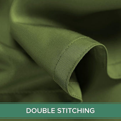 King Pillowcases by Pure Bamboo, Genuine 100% Organic Viscose Derived from Bamboo, Luxuriously Soft & Cooling, Double Stitching, Envelope Closure (2 King Pillowcases, Pesto)