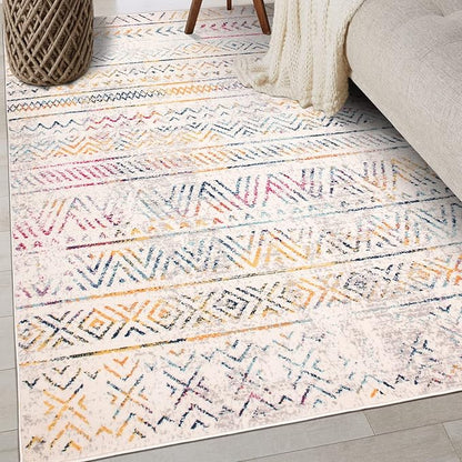 Rugshop Geometric Boho Area Rug – Multi Tribal Pattern, Perfect for Living Room, Bedroom, Office, 3x5