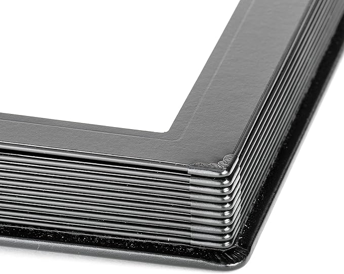 Tuscany Albums Professional Leatherette Bound Slip-in Photo Album 8x10 (10 Page), Black/Black