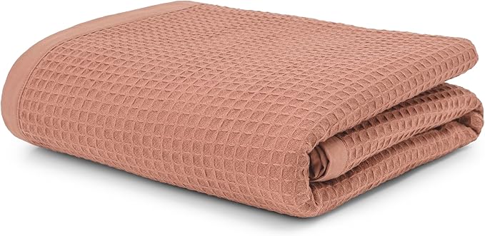 100% Long Staple Cotton Waffle Multipurpose Blanket | Soft & Breathable, Lightweight All-Season Throw for Bed/Couch/Sofa | Machine Washable | (Waffle-Coffee, Twin)