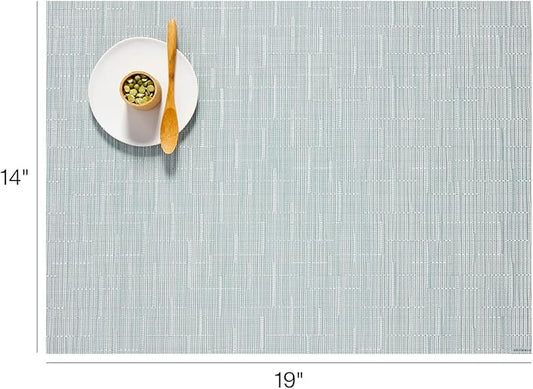 Chilewich Bamboo Placemats Set of 4 - Woven Rectangle Placemats - Reusable, Stain-Resistant, Indoor/Outdoor Tabletop Protection - 18.5" x 13.5" - Seaglass