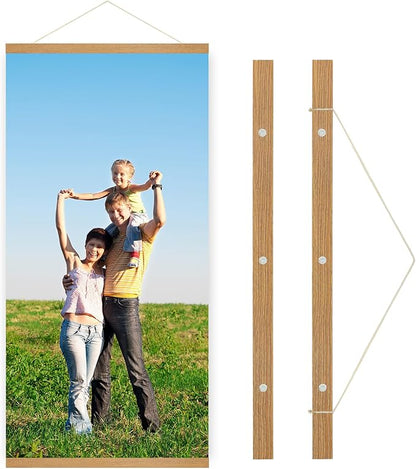 SZDHHH Custom Photo Prints with Magnetic Hanger Frame Canvas Poster Prints With Your Photos Personalized Hanging Poster Pictures Wall Art Decor Framed for Home Decor Gifts Keepsakes (40" Lx20 W)