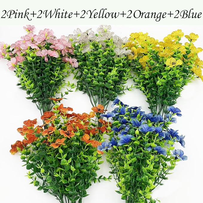 Artificial Fall Flowers for Outdoors, Artificial mums for Outdoors UV Resistant and fadeproof,Faux mums for Outdoor planters for Porch Patio Garden Planter Box Home Outdoor Decor(10pcs)
