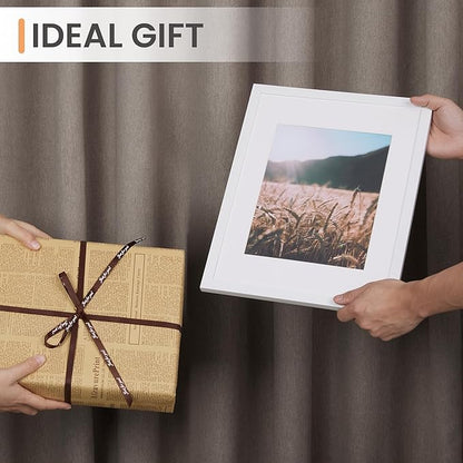 upsimples 11x14 Picture Frame Set of 5, Display Pictures 8x10 with Mat or 11x14 Without Mat, Wall Gallery Photo Frames, White