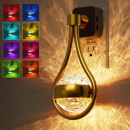 L LOHAS LED Night Lights Plug Into Wall: Star Projector RGB Night Light with 10 Color Change, Dusk To Dawn Sensor, 330°Rotating Globe Night Light For Bedroom, Hallway, Home Decor, Gaming Room