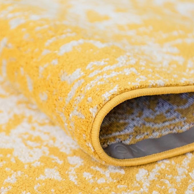 Rugs.com Arlington Collection Rug – 7' x 10' Yellow Medium-Pile Rug Perfect for Living Rooms, Large Dining Rooms, Open Floorplans