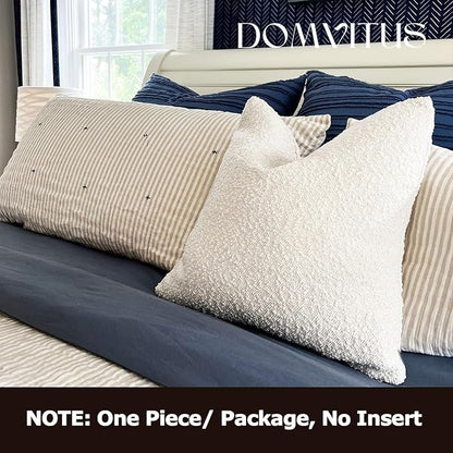 DOMVITUS Boucle Pillow Covers 20x20 Luxury Throw Pillow Covers Decorative Pillows for Bed Sofa Pillows for Living Room Accent Couch Soft Cushion Case, 1PC, Ivory