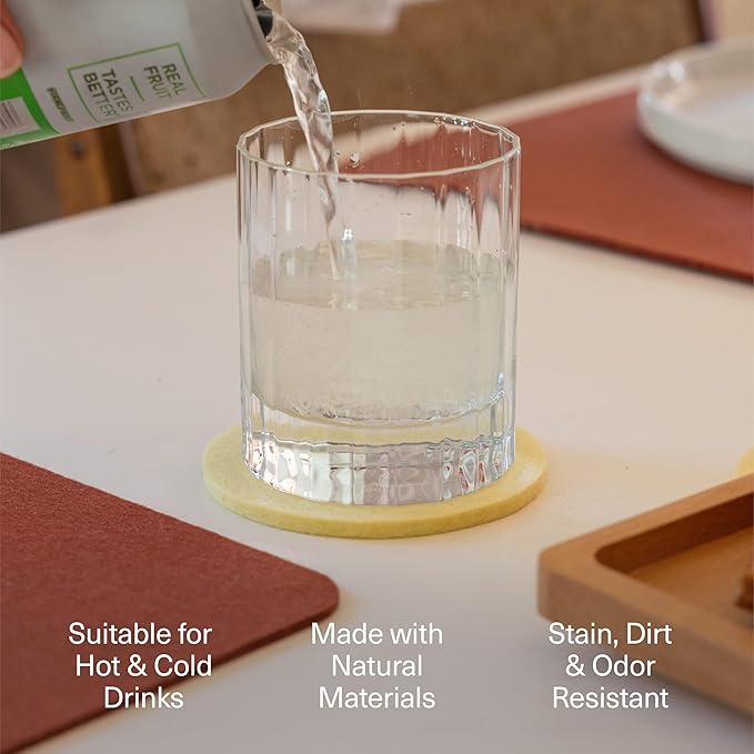 Graf Lantz - Bierfilzl Merino Wool Square Coasters Set of 4 - Loden Green (4"x4"x5mm) - Absorbs 30% Weight, Natural German Wool - Heat Resistant, Sustainable, Reusable - Home Decor, Coffee Table Decor