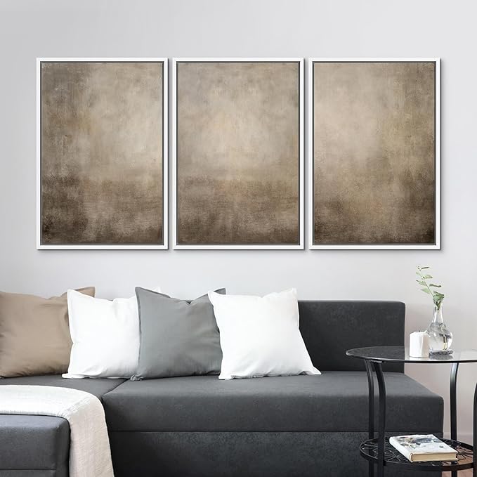 MUDECOR Framed Wall Art Print Set Neutral Abstract Landscape Illustrations Modern Art Boho Decorative Colorful Chic for Living Room, Bedroom, Office - 24"x36"x3 White