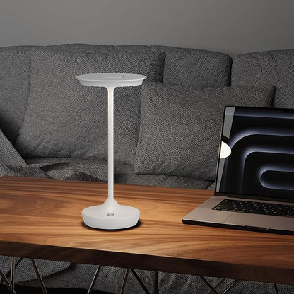 2 Pack LED Rechargeable Cordless Table Lamps, Portable Outdoor Battery Operated 3 Color Stepless Dimming Tables Light with Memory Function for Patio Restaurant Dining Room White
