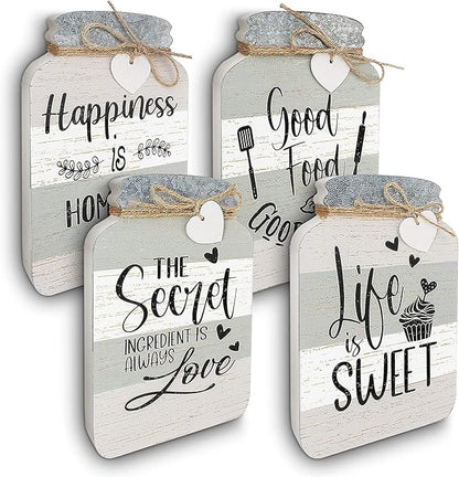Old Shack Collection – Kitchen Wall Decor Set of 4 – Durable Kitchen Wall Art – Refined Kitchen Decor to Elevate Your Home, Crafted for Lasting Style, 8 x 5 in