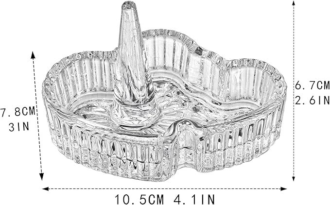 H&D HYALINE & DORA Crystal Heart Ring Holder Engagement Wedding Ring Holder For Jewelry, Christmas Birthday Gifts for Women,Her,Best Friend