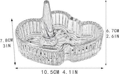 H&D HYALINE & DORA Crystal Heart Ring Holder Engagement Wedding Ring Holder For Jewelry, Christmas Birthday Gifts for Women,Her,Best Friend