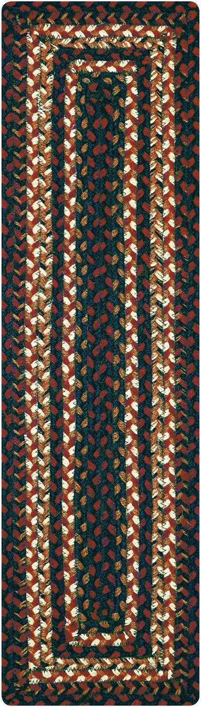Homespice Prescott Jute Braided Dinner Table Runner, Warm Primitive Decor, Set of 2, Black and Red Rectangle 8x28 - Rich Colors, Easy to Clean, Durable and Protects Furniture