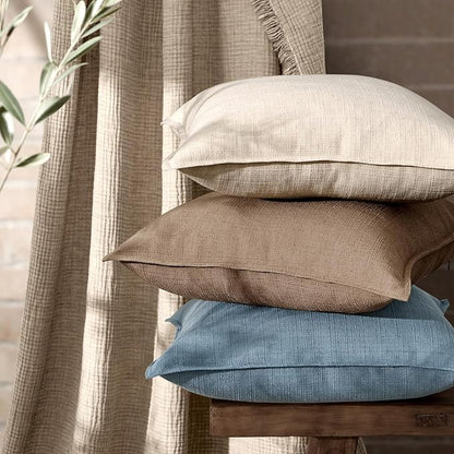 MIULEE Decorative Lumbar Throw Pillow Cover 12x20, 2 Pack Boho Farmhouse Neutral Throw Pillow for Bed, Thick Textured Modern Linen Cushion Cases Couch Sofa Living Room Home Decor, Natural Beige