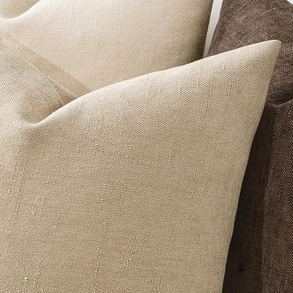 MIULEE Pack of 2 Decorative Throw Pillow Covers Soft Chenille Throw Pillows Solid Textured Cushion Covers for Couch Sofa Bedroom Living Room 20x20 Inch, Beige