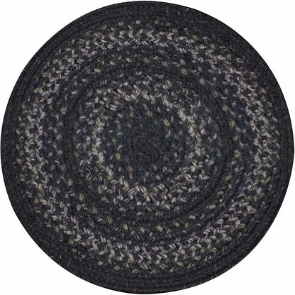 Homespice Jet Black Jute Woven Round Placemats Set of 6, 15", Warm Primitive Decor Table Mats - Vibrant Colors, Durable, Easy to Clean and Protects Furniture