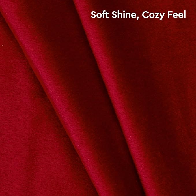 Encasa XO Velvet Throw Pillow Covers 18x18 in (45x45 cm) - Red - Set of 2 No Inserts, Only Pack of 2 Cases | Soft Square Decorative Euro Shams Cushion Cover for Couch, Sofa