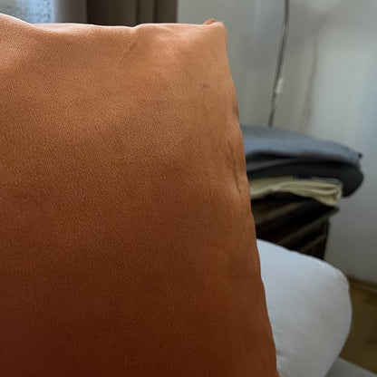 FEVERQIYI 12x20 Velvet Lumbar Throw Pillow Covers Set of 2 Burnt Orange Rectangular Sham Pillowcase Soft Solid Decorative Cushion Covers for Bedroom Living Room Outdoor Indoor Decoration