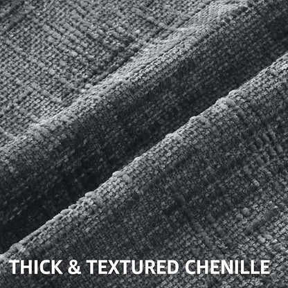 decorUhome Spring Dark Grey Chenille Euro Sham Throw Pillow Covers 24x24 Set of 2 Textured Slubby Couch Pillow Covers Farmhouse Accent Modern Neutral Decorative Pillow Cases for Bed Sofa Living Room