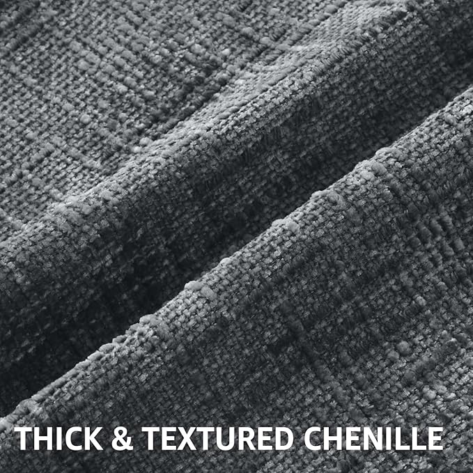 decorUhome Spring Dark Grey Chenille Euro Sham Throw Pillow Covers 26x26 Set of 2 Textured Slubby Couch Pillow Covers Farmhouse Accent Modern Neutral Decorative Pillow Cases for Bed Sofa Living Room