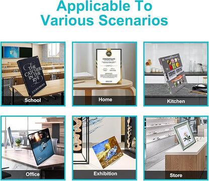 Boloyo Acrylic Book Stand Without Ledge,6 Inch 10PC Clear Acrylic Display Easel Transparent Display Stand Holder Tablet Holder for Displaying Pictures,Books,Artworks, CDs