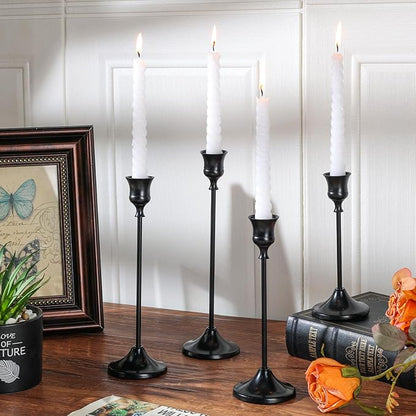 Candlestick Holders, 6PCS Metal Taper Candle Holder, Black Candle Holders for Candlesticks, Candle Holder for Wedding Fireplace Mantel Housewarming Gift
