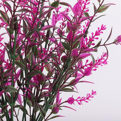 RECUTMS Artificial Faux Plants Flowers Outdoor Spring Decoration,Artificial Plants Outdoor Artificial Flowers for Outdoors UV Resistant for Outside Home Planter Porch Patio Window Yard Decor(Fuchsia)