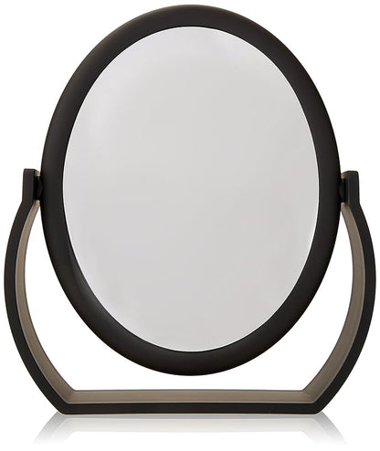 Danielle Creations Oval Soft Touch Vanity Mirror, Black, 1x/7x Magnification Makeup Mirror with Stand, Tabletop & Desk Mirror for Bathroom, Bedroom, Portable Beauty Use