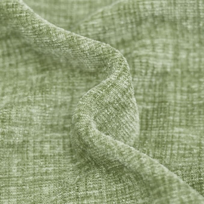 CaliTime Throw Pillow Covers Decorative 24 X 24 Inches Pack of 2 Cotton Thread Stitching Edges Solid Dyed Soft Chenille Cushion Cases for Couch Sofa Bed Living Room Farmhouse Sage Green