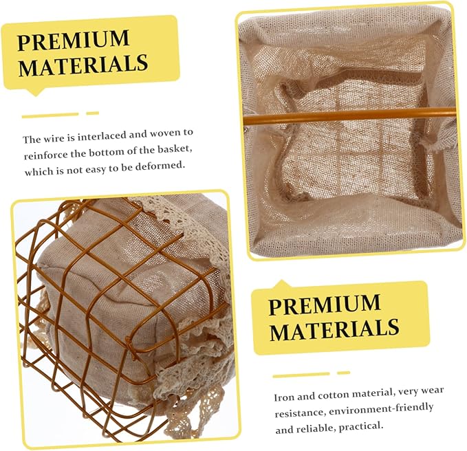Iron Decorative Storage Basket Handle for Home and Garden Multi-functional Floral Arrangement Container Rustic Style Wire Handbasket for Living Room and Office Decor