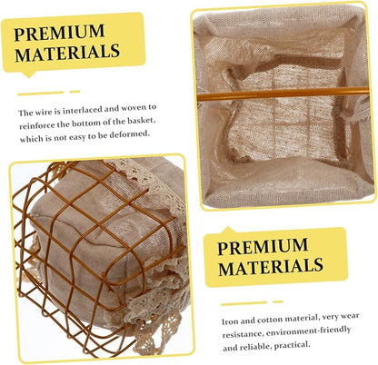 Iron Decorative Storage Basket Handle for Home and Garden Multi-functional Floral Arrangement Container Rustic Style Wire Handbasket for Living Room and Office Decor