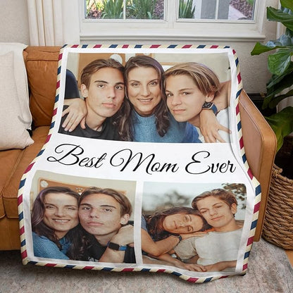 Gudina Personalized Birthday Gifts for Mom, Customized Custom Blanket with Photos Pictures Text to My Mom Gift from Daughter Son, Gifts for Mom Grandma Women