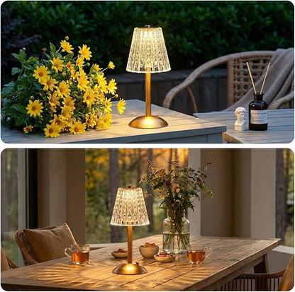 Liliful 6 Pcs Cordless Table Lamp Rechargeable Touch LED Small Gold Portable Battery Operated USB-c Desk Lamp 3 Color Dimmable for Bedroom Living Room Dining (Gold,Classic Style)