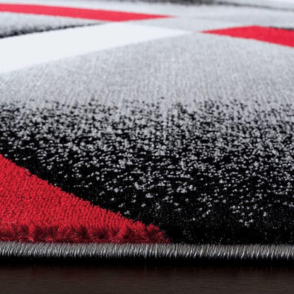 Persian Area Rugs Swirls Modern Abstract Area Rug Carpet, 2' x 3', Black/Red/White