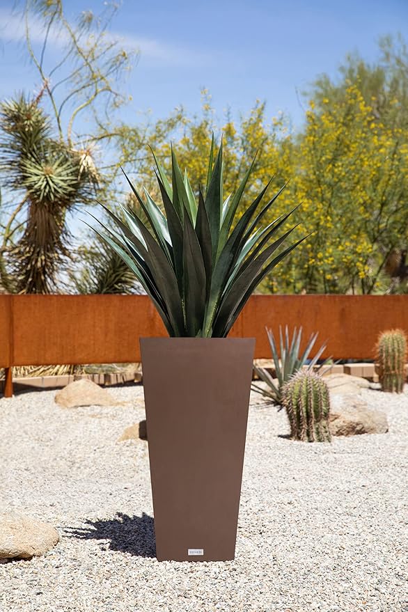 Veradek V-Resin Indoor/Outdoor Taper Planter (30 inch, Espresso)