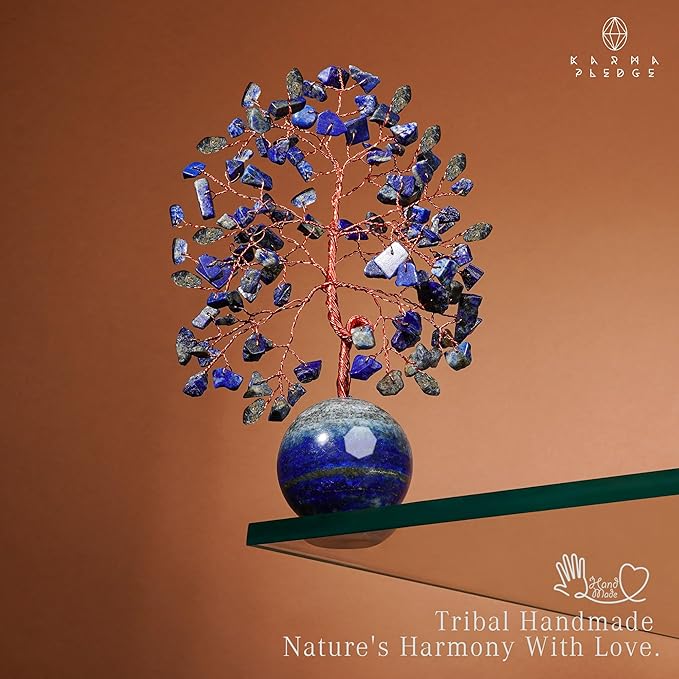 Crystal Tree of Life Home and Office Decor Gifts for Women, Lapis Lazuli Chakra Healing Stones Feng Shui Bonsai Tree for Positive Energy, Money, Good Luck, Christmas Decor, Birthday Gifts for Mom