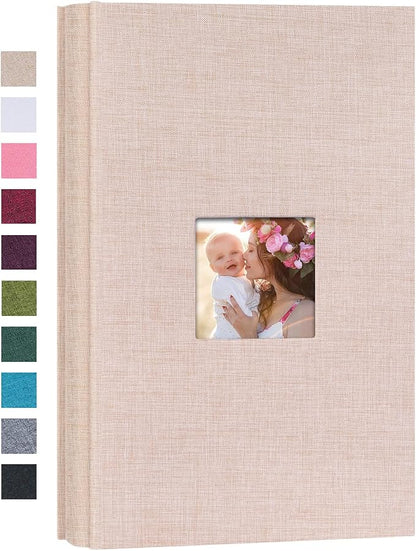 Mublalbum Small Photo Album 4x6 300 Photos Linen Cover Picture Book with Horizontal Pockets for Wedding Family Anniversary and Baby (Beige)