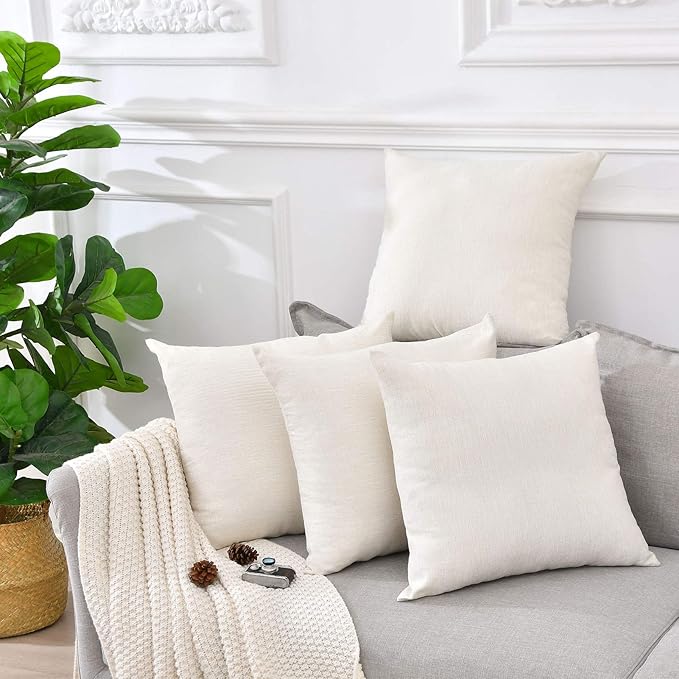 Pack 8 Linen Throw Pillow Covers Set Cushion Case for Sofa Bedroom Car, Blank for HTV Iron on Design,18x18 Inch