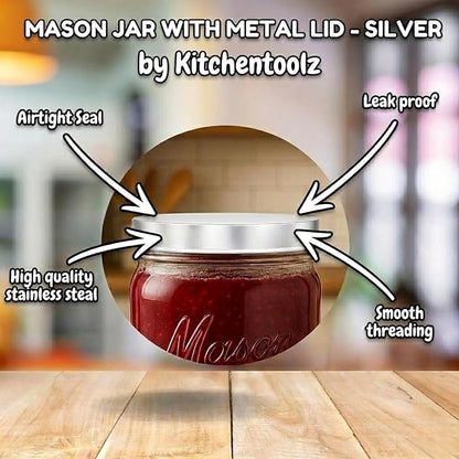 Kitchentoolz 64 oz Mason Jars Wide Mouth 2-Pack – Half Gallon Glass Jar with Lid – Large Mason Jars with Lids for Food Storage, Canning, and Fermenting