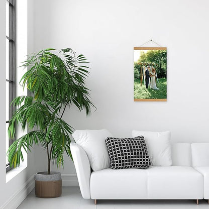 SZDHHH Custom Photo Prints with Magnetic Hanger Frame Canvas Poster Prints With Your Photos Personalized Hanging Poster Pictures Wall Art Decor Framed for Home Decor Gifts Keepsakes (18" Lx12 W)